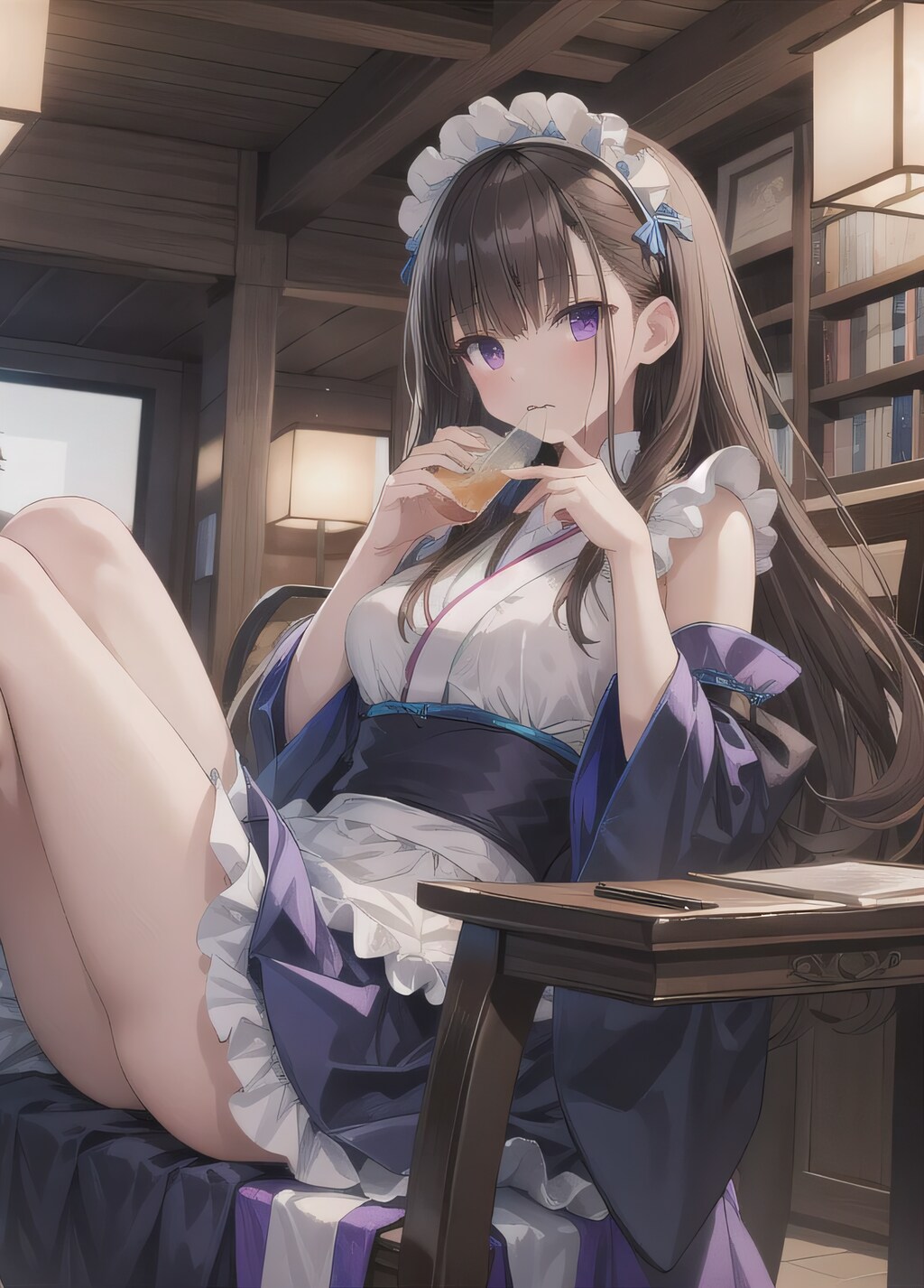 黒髪ロングで漫画喫茶の少女１０