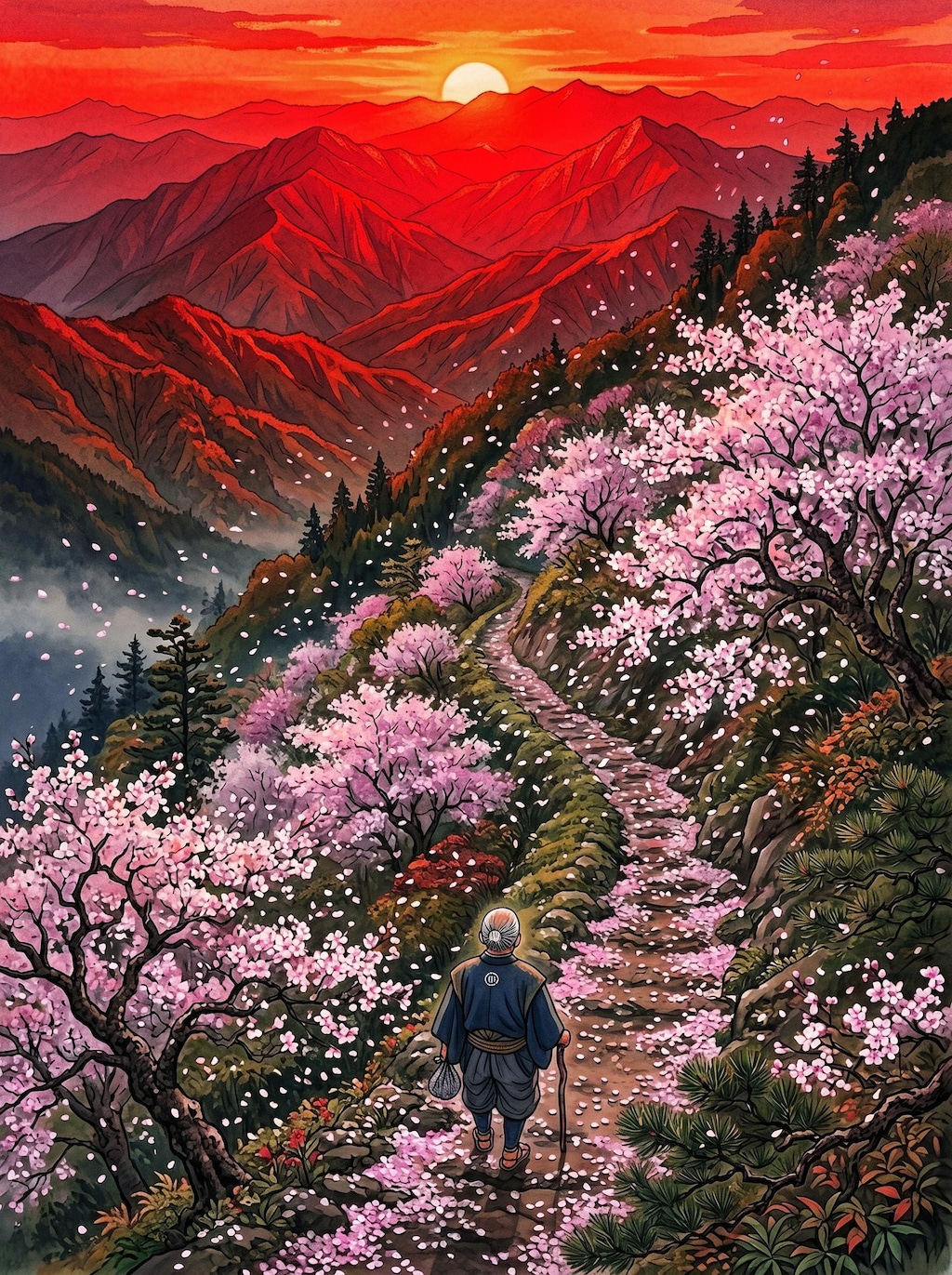 ちる花や已におのれも下り坂