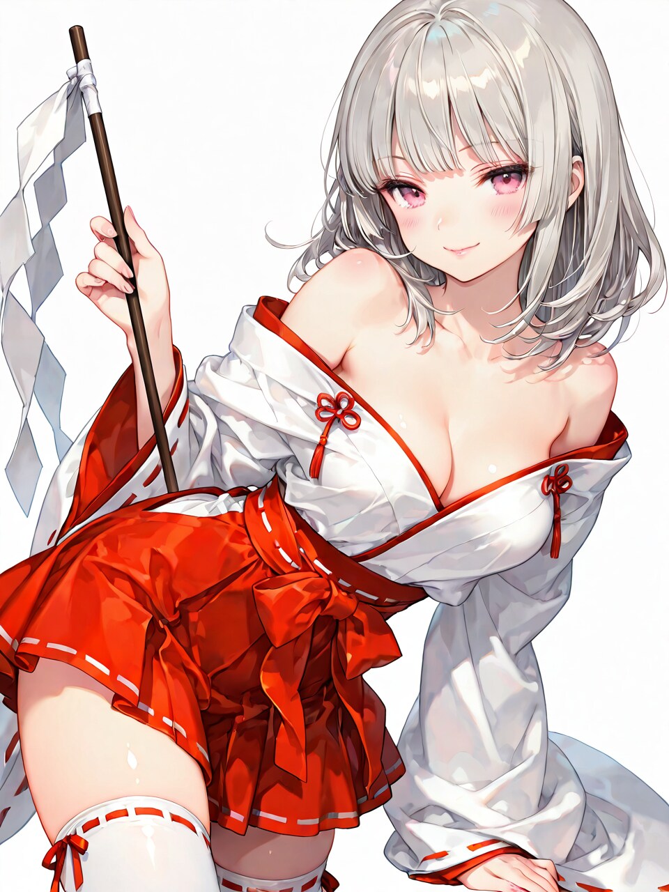 肩出し巫女