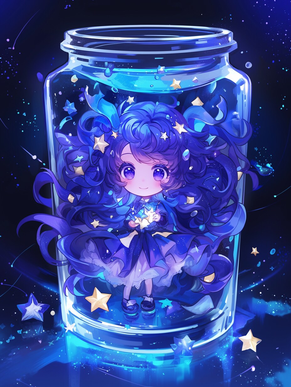 「瓶詰の少女」蒼14 | の人気AIイラスト・グラビア