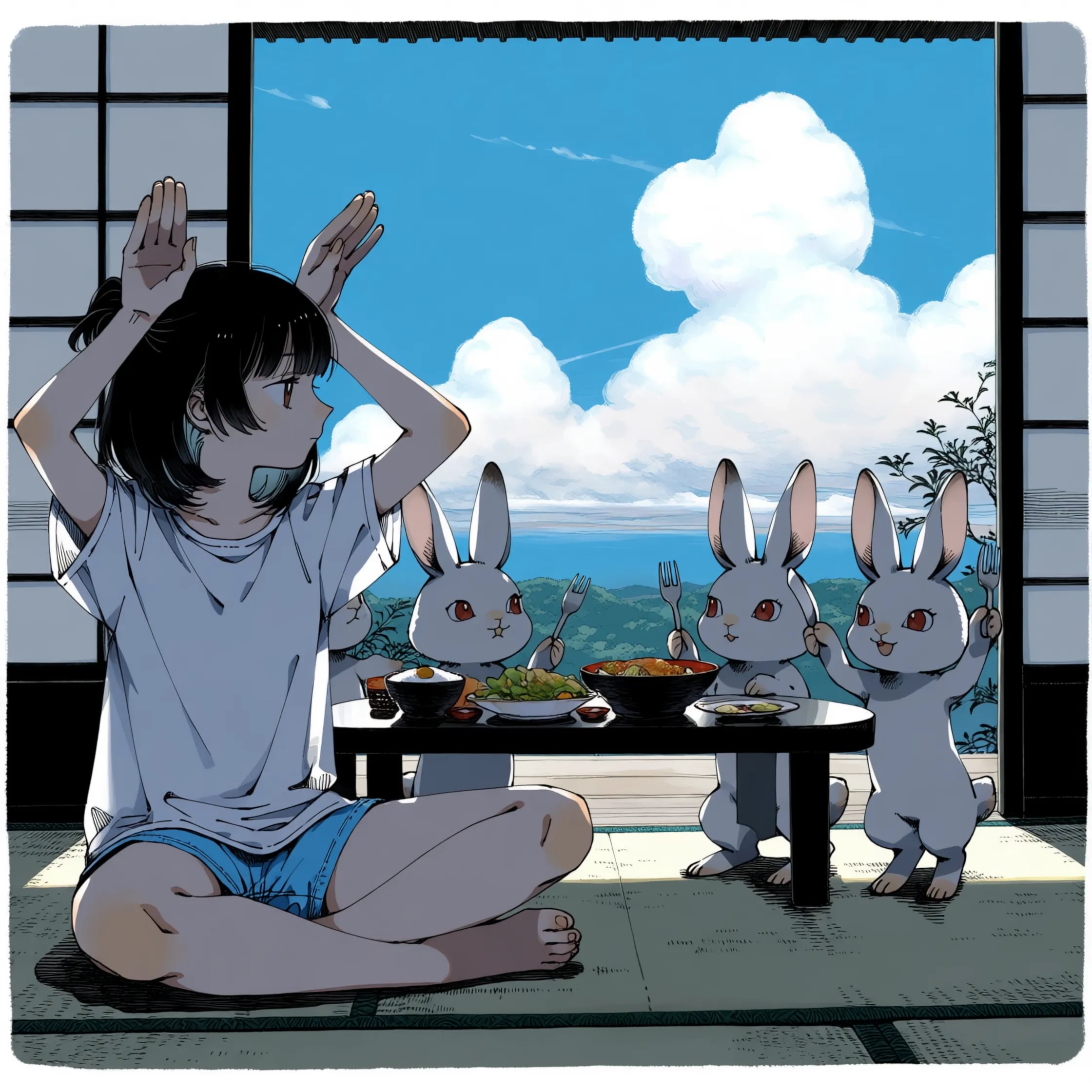 食卓からおはウサございます🐰 | の人気AIイラスト・グラビア