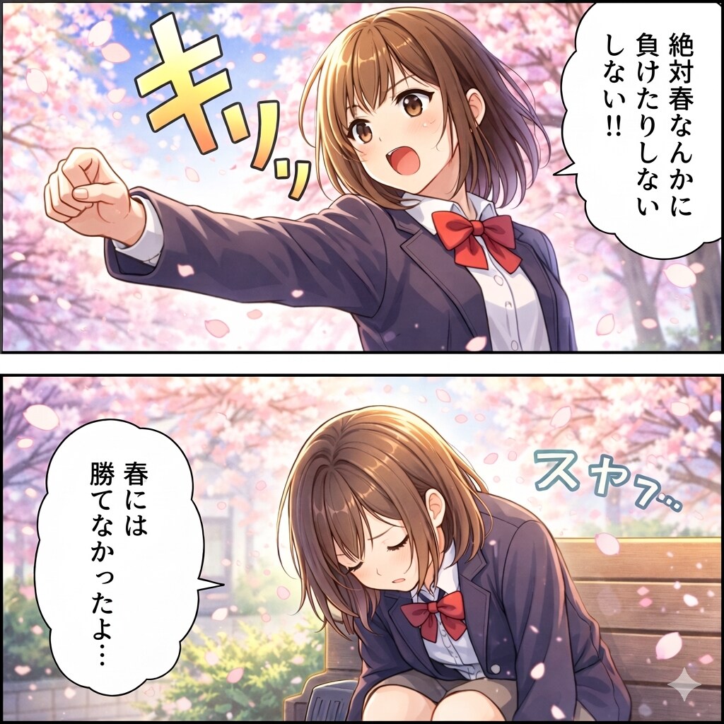 春眠即落ち2コマ