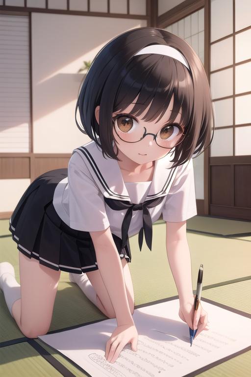 里華に書道をさせてみた