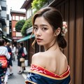 肩出し着物美女 2枚目