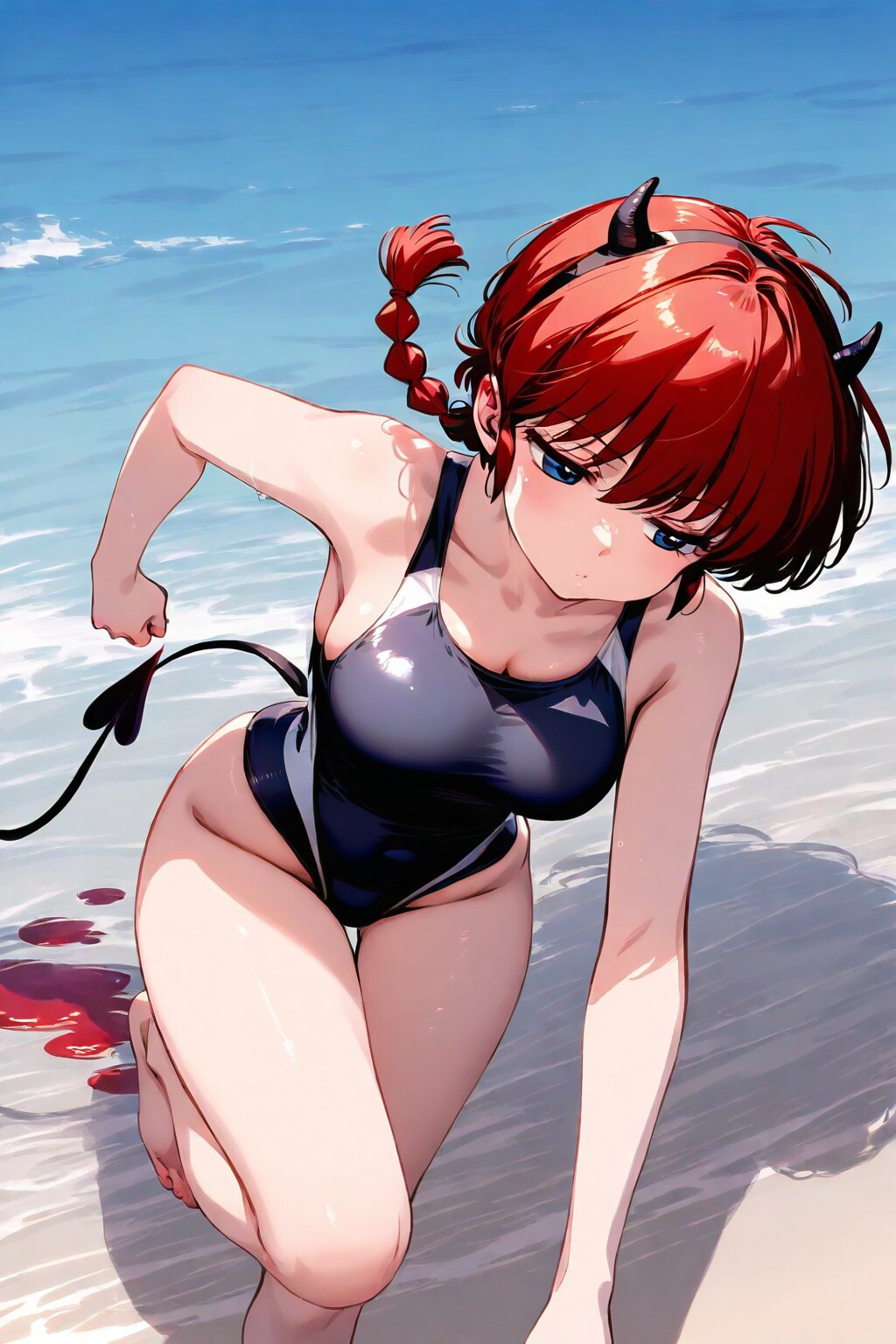 鬼と化した早乙女らんまin海水浴