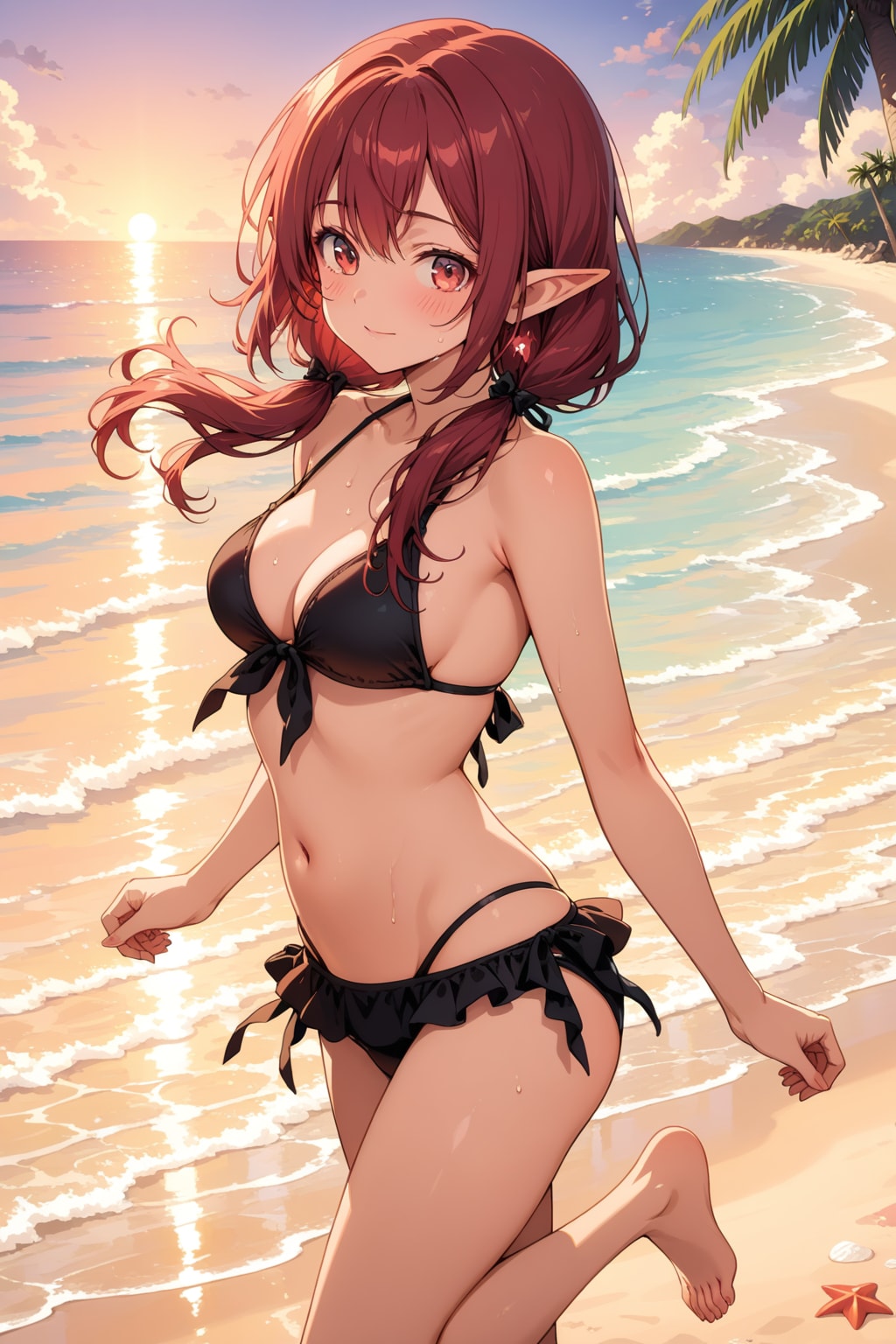 夕暮れのビキニエルフさん