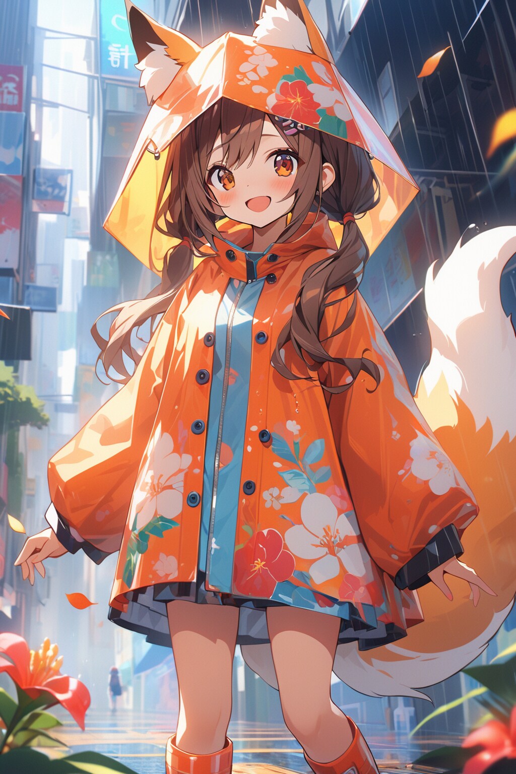 あめあめふれふれ（妖狐ちゃん） | の人気AIイラスト・グラビア