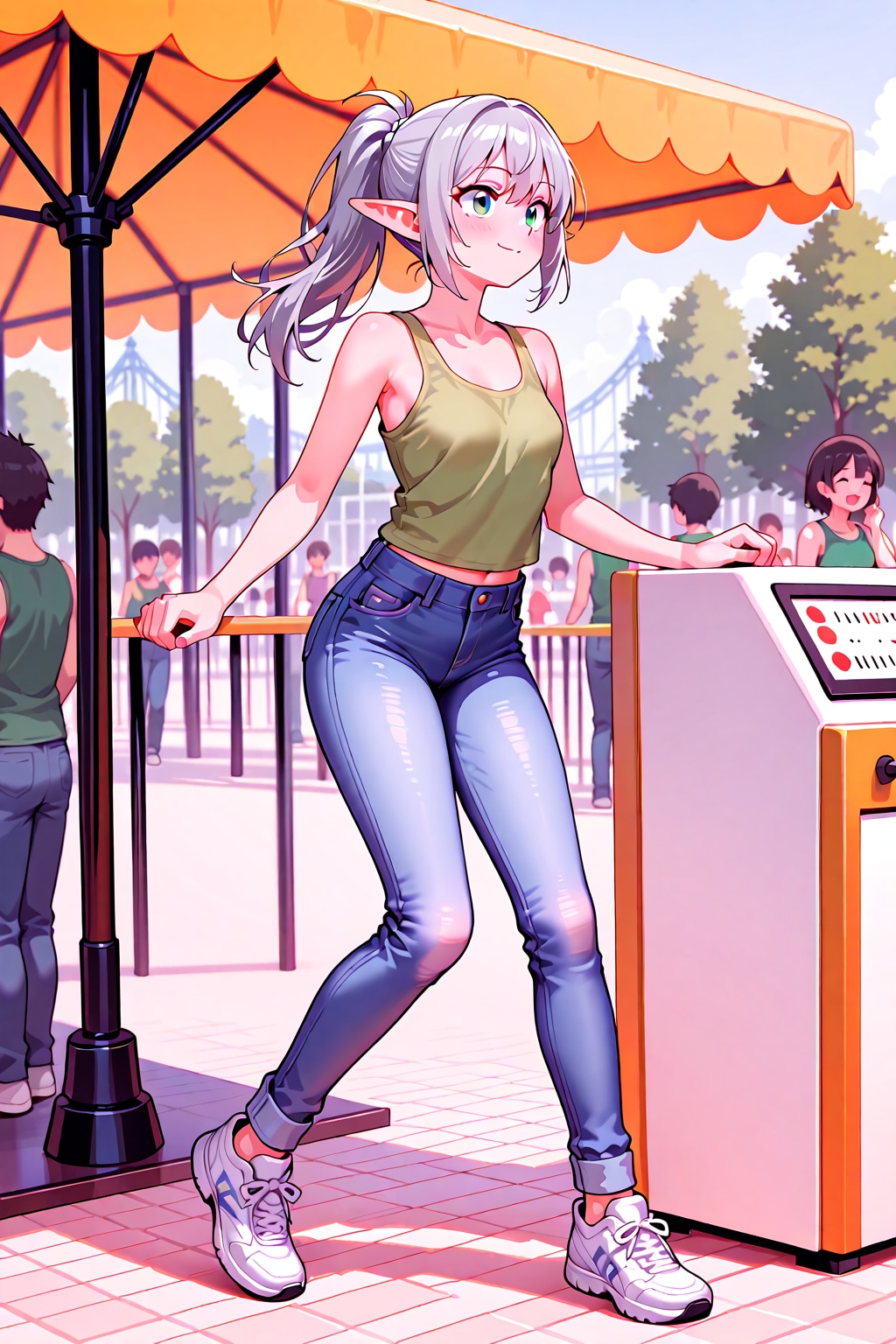 (失敗)遊園地に来た銀髪エルフの女の子