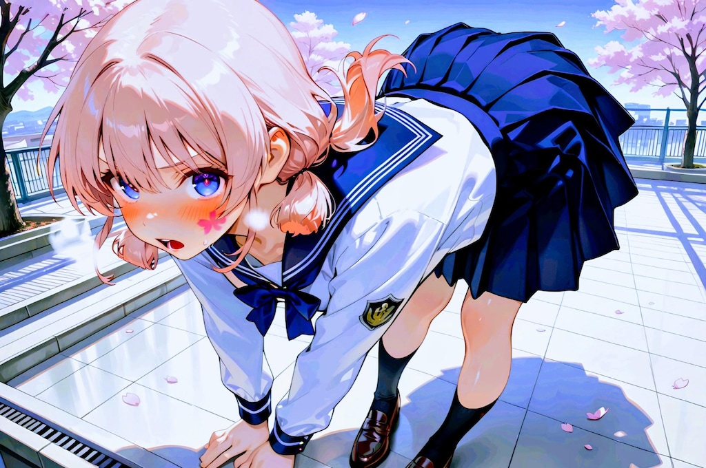 屋上でちちぷいちゃんと・・(Geminiフィギュア と BONSAI画像)