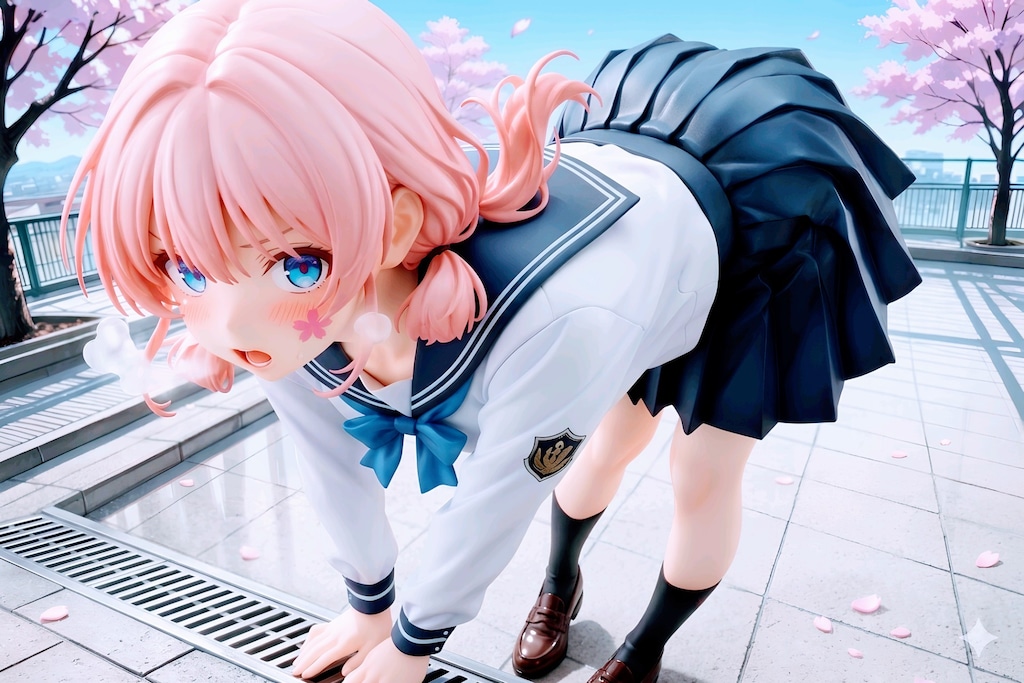 屋上でちちぷいちゃんと・・(Geminiフィギュア と BONSAI画像)