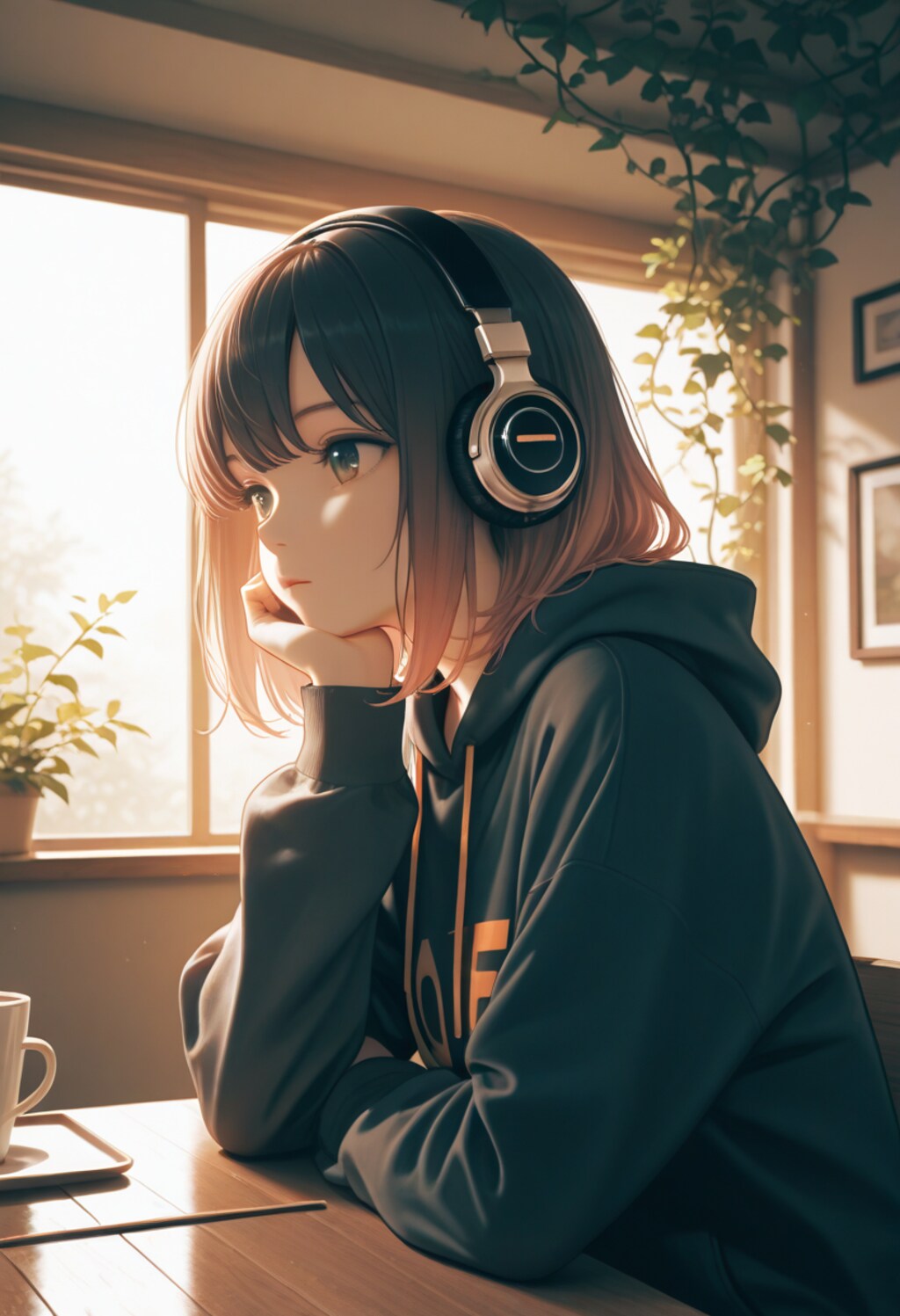 ヘッドフォンの少女