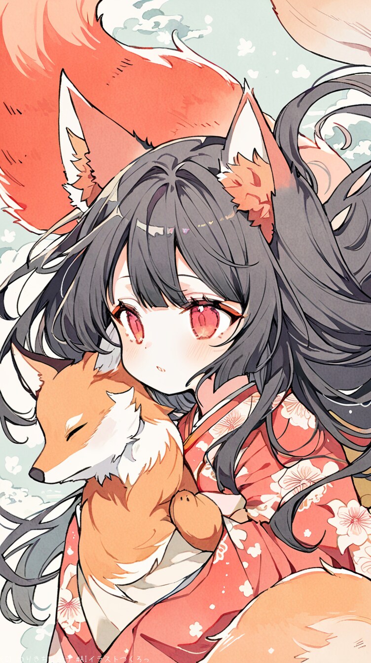水彩画な狐の茜音さん