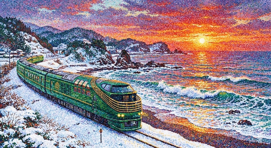 折居海岸と瑞風 | の人気AIイラスト・グラビア