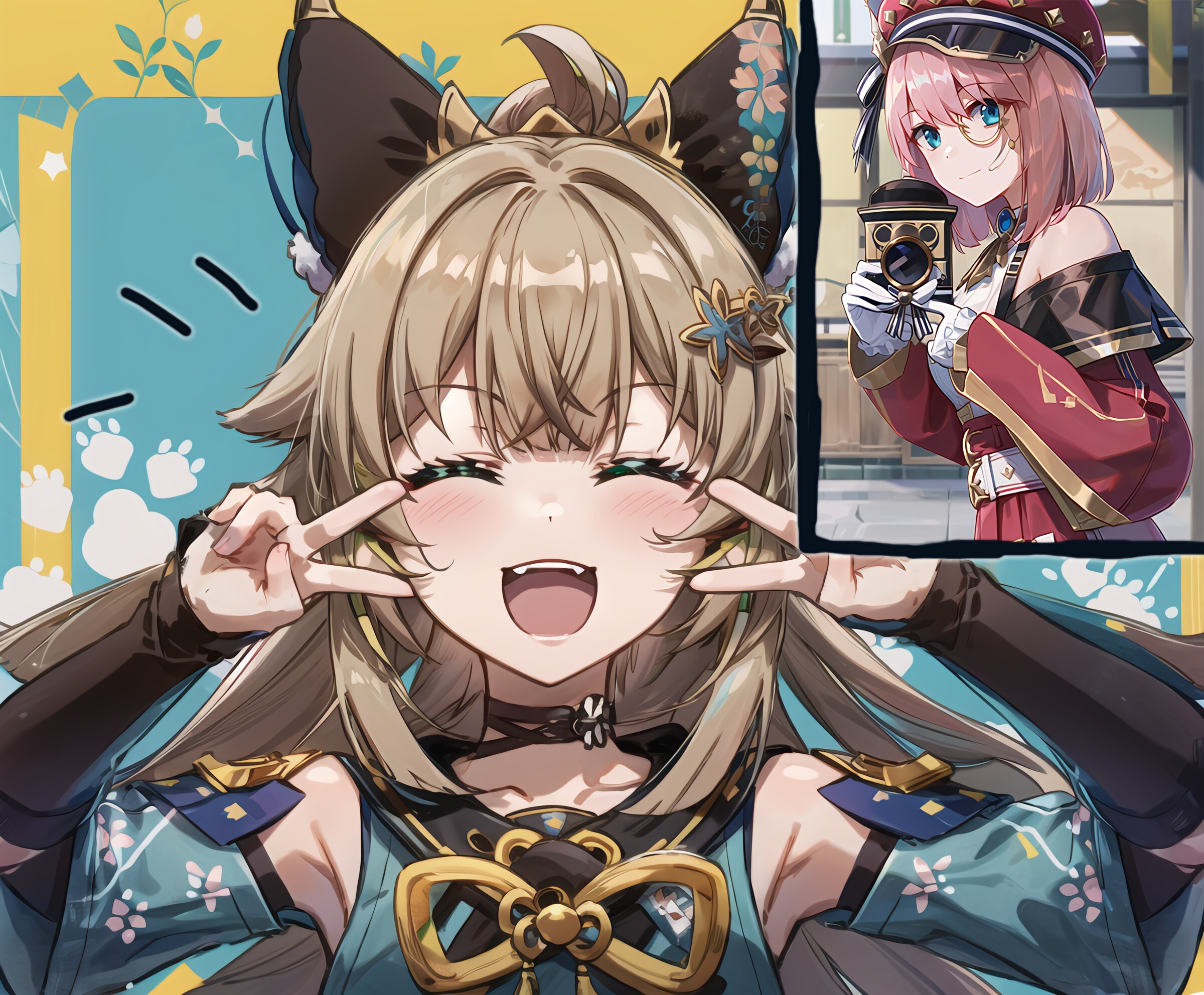 写真を撮られる綺良々ちゃん