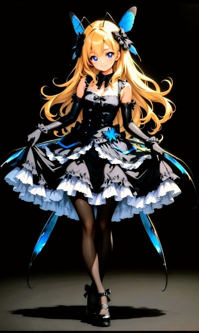 🦋ターコイズブルーの蝶を纏う、　　　　　　　　　　　　　　　漆黒のプリンセス。　　　　　　　　　　｢影牢シリーズ風｣