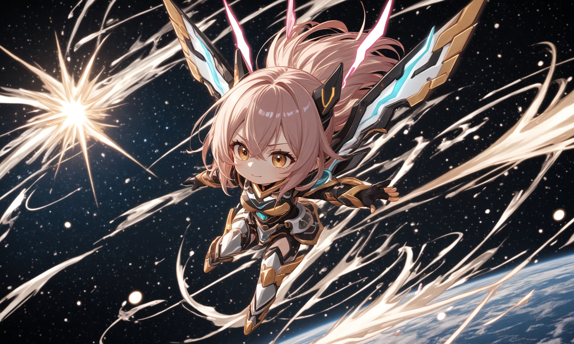 241010 「宇宙を駆ける、ライジングサイコアーマーchibi」？ | の人気AIイラスト・グラビア