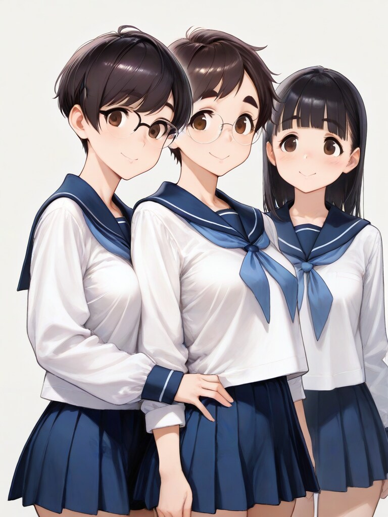 眼鏡と女子高校生と | の人気AIイラスト・グラビア