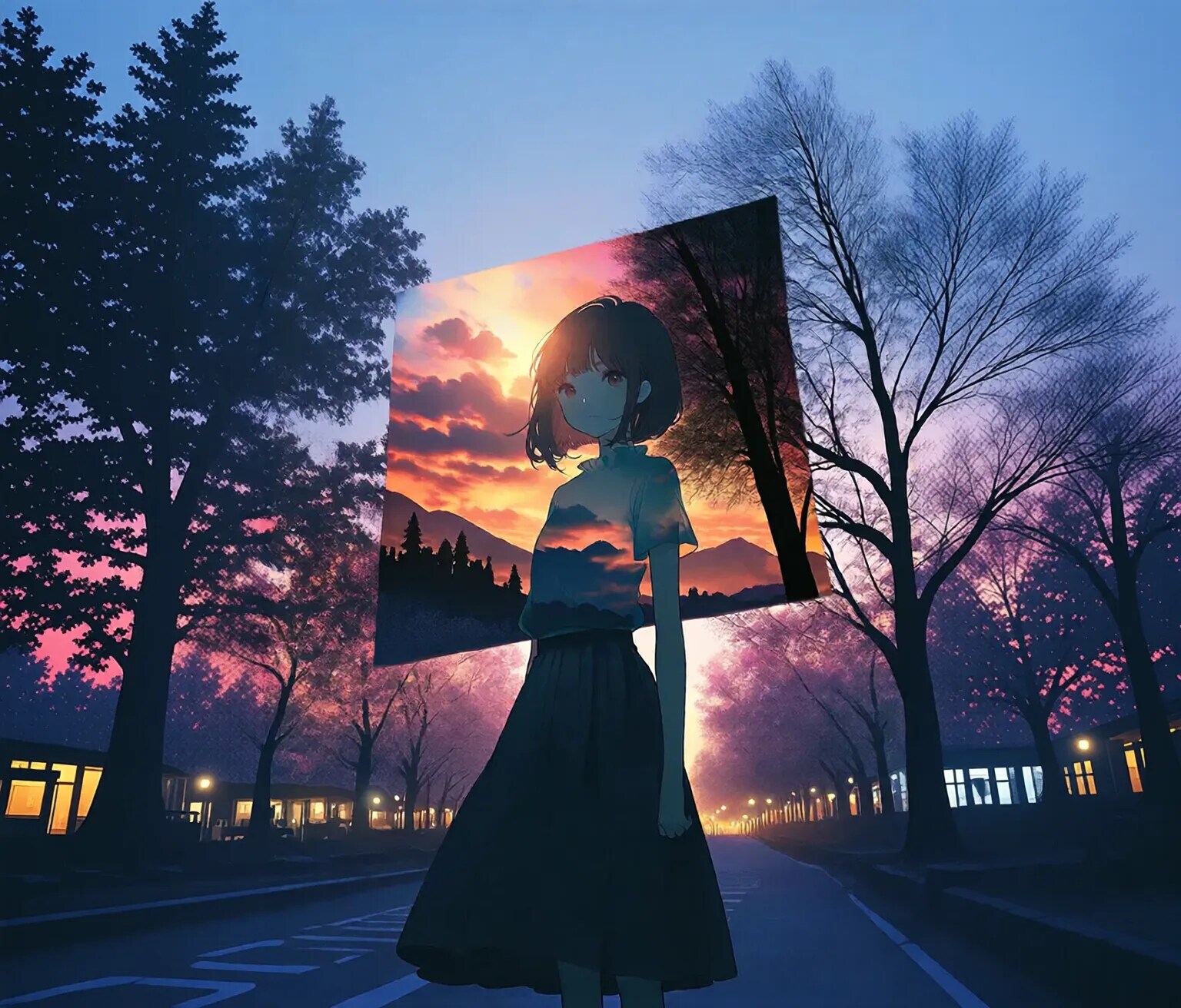 切り取った夕景 | の人気AIイラスト・グラビア