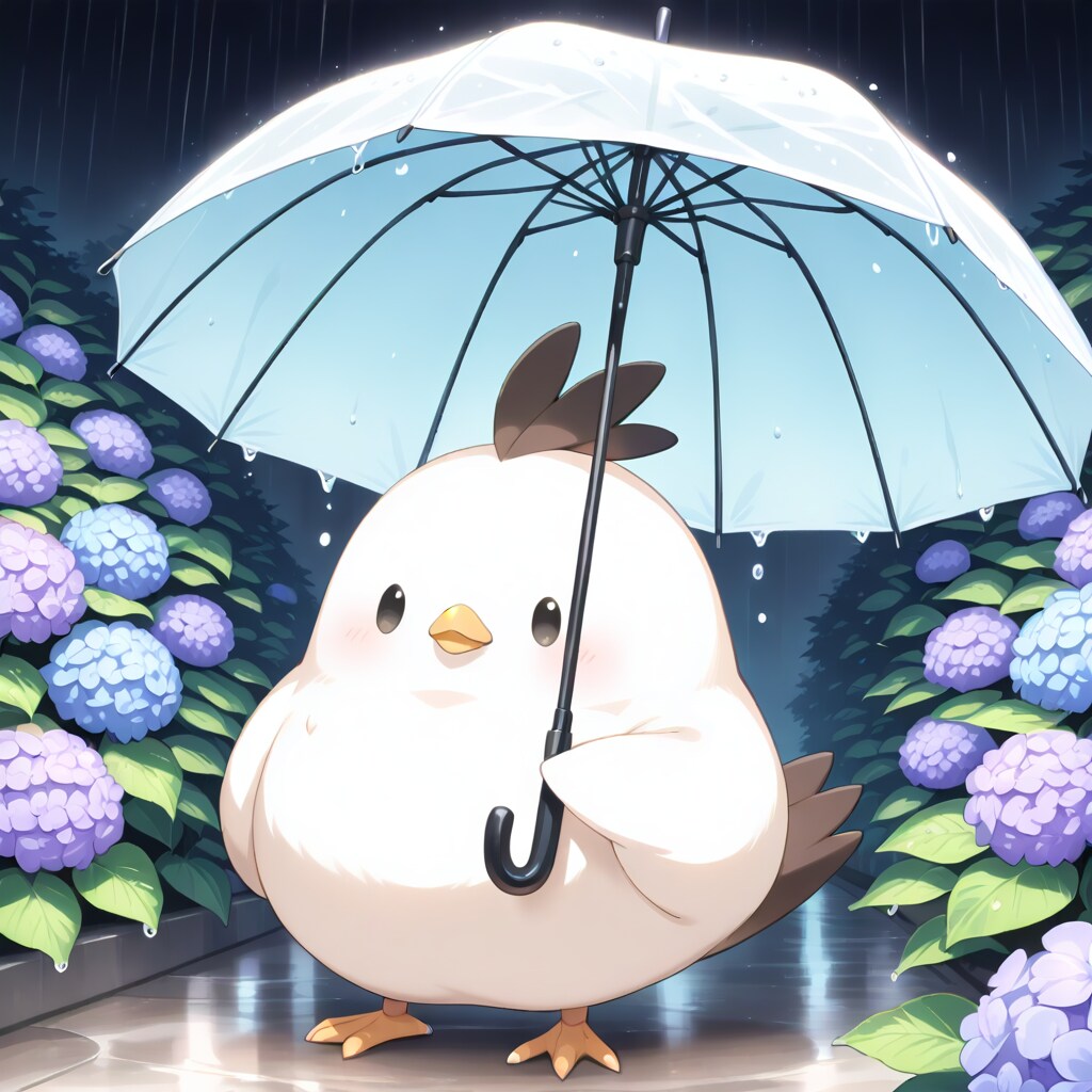 シマエナガ雨宿り