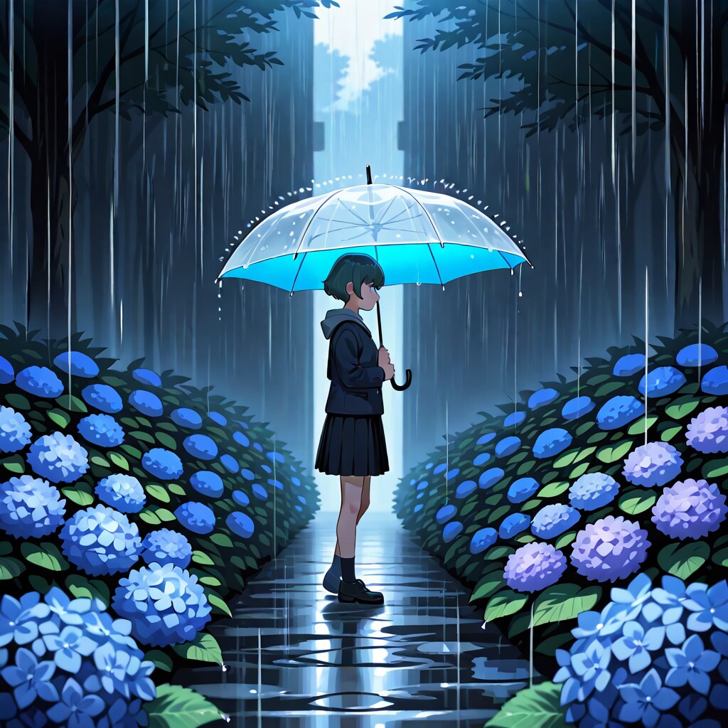 シマエナガ雨宿り