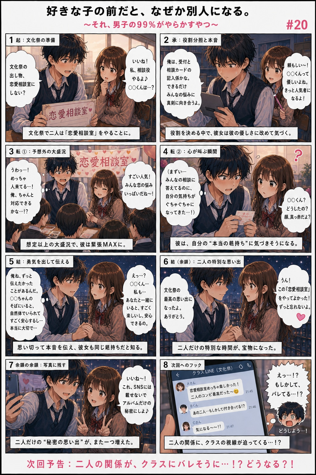 青春ラブコメシリーズ化：漫画生成GPT（GPTs）   「続きのストーリーの漫画を描いてください。」と言ったら続きができました。 勝手にストーリーが進行していきます。  #ChatGPT #カスタムG