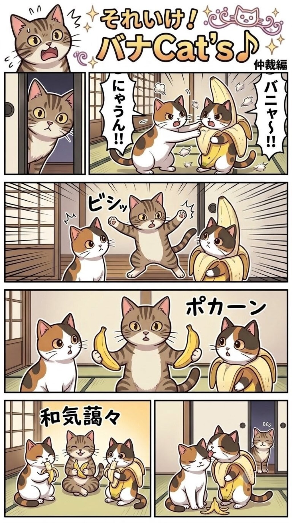 【回答】三毛猫さんとバナにゃんを見た