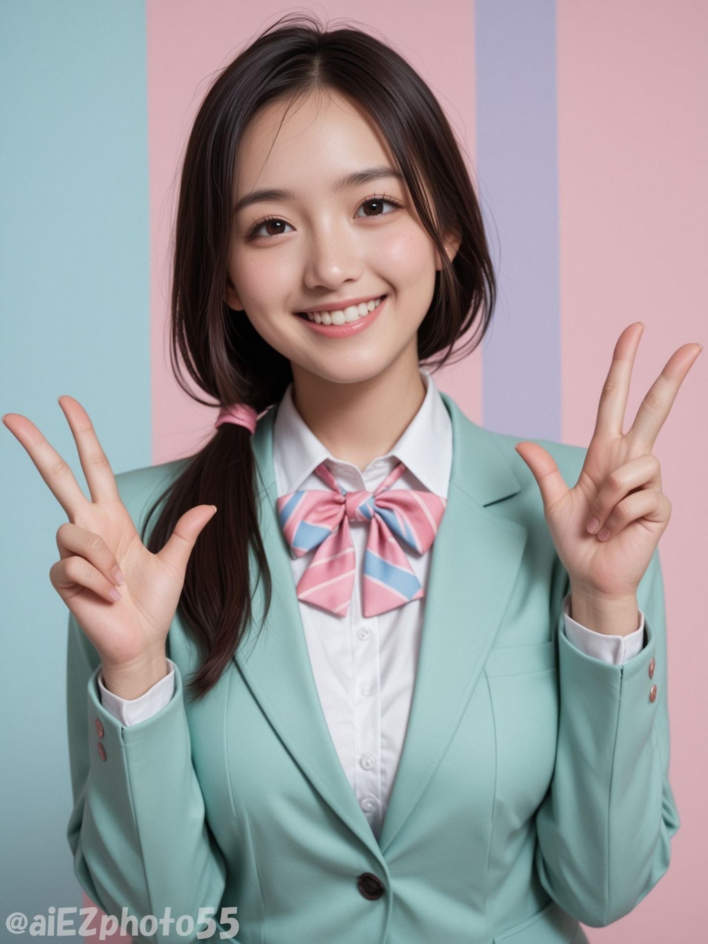 パステルブレザーお姉さん