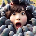 鳩と戯れた日 #オーバーオール 10枚目