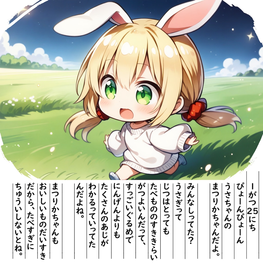 【絵日記】うさぎさんのざつがくです