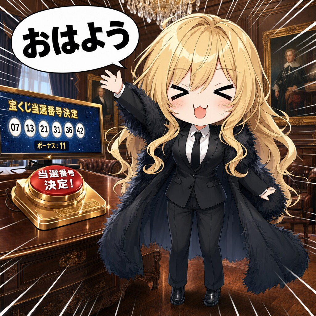 宝くじ当選番号ボタンとエリザベス | の人気AIイラスト・グラビア