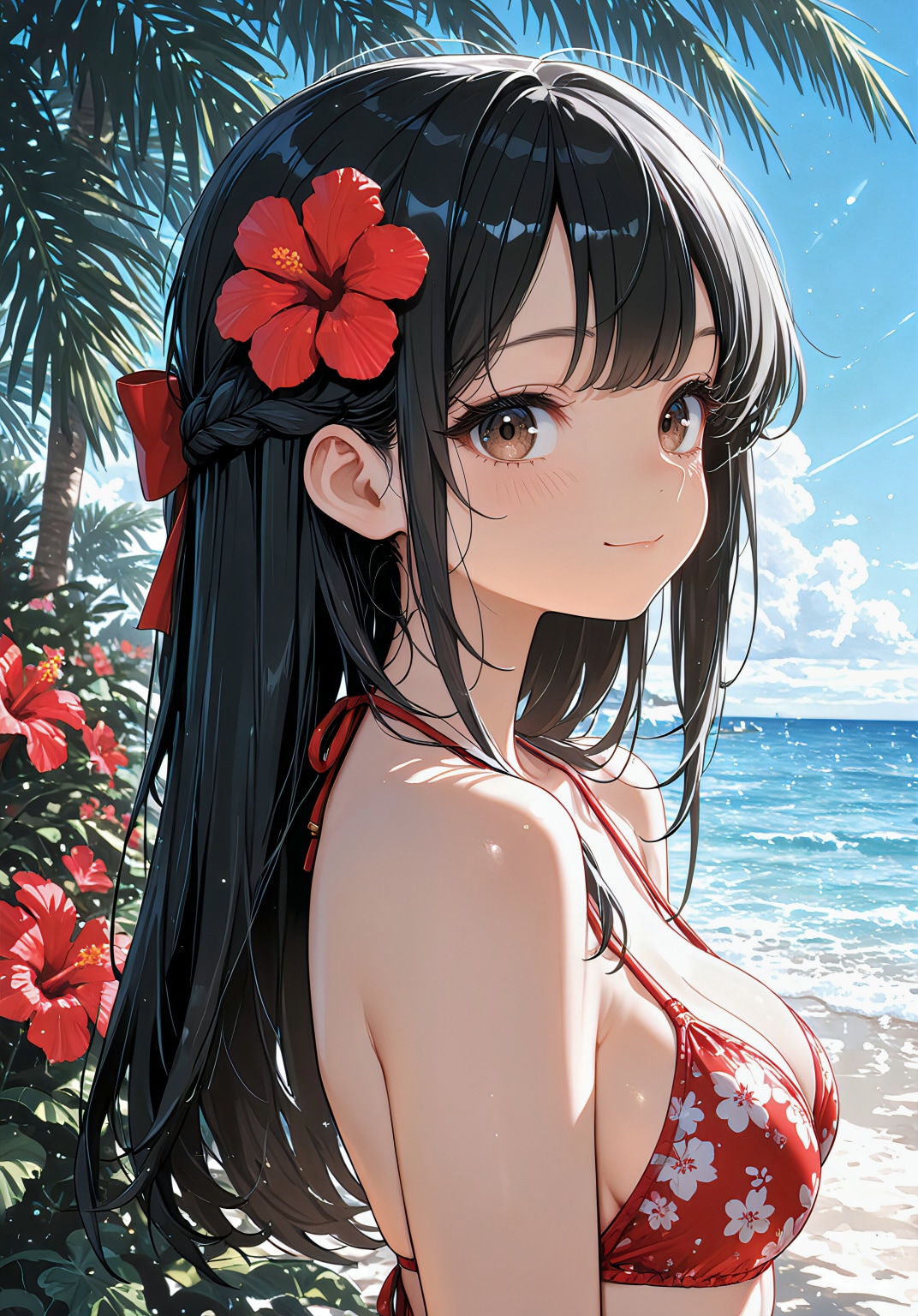 潮風とハイビスカス