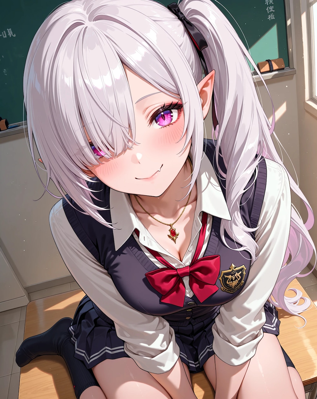 放課後の教室で吸血鬼後輩に迫られる🦇