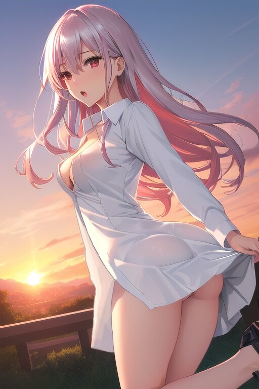 夕焼けに立つ少女02