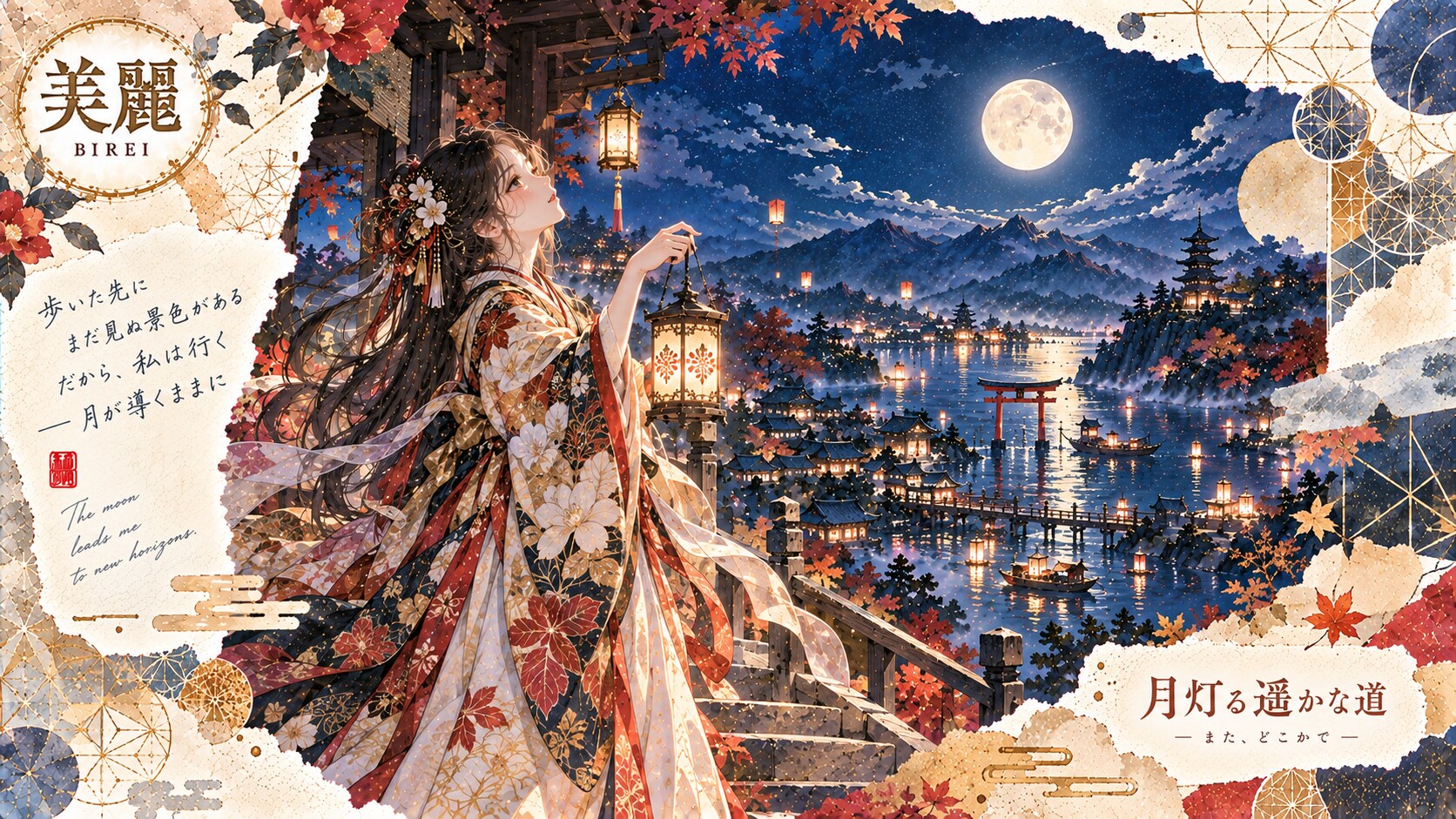 The moon leads me to new horizons.  There's still scenery ahead that I haven't seen. That's why I ke | の人気AIイラスト・グラビア