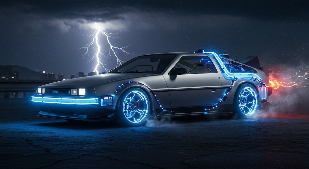 ドレスアップしたデロリアン