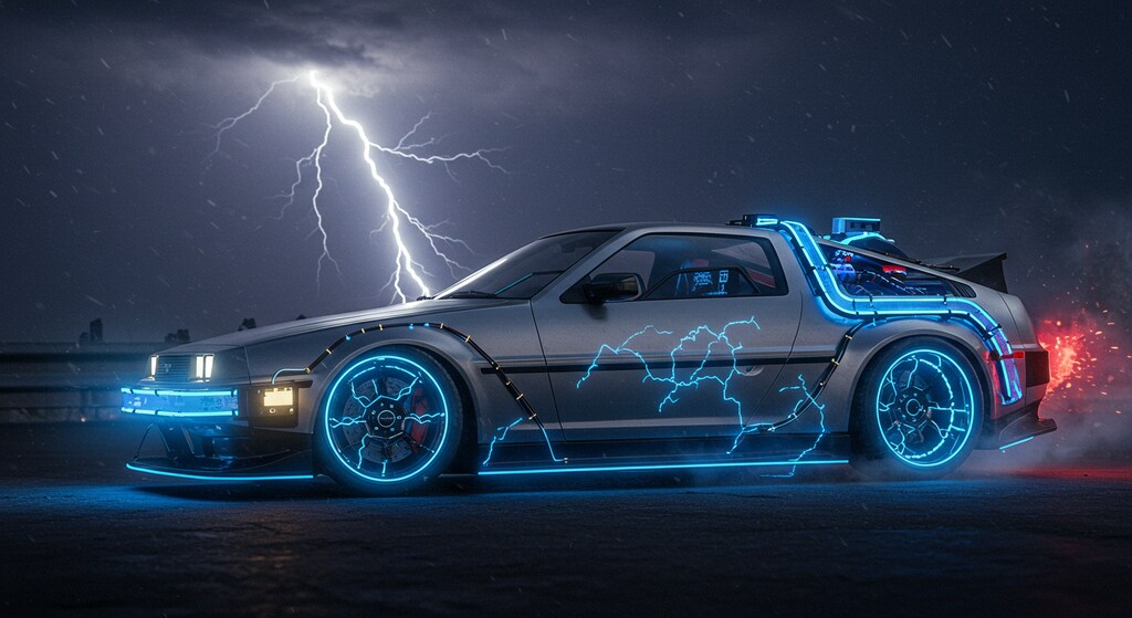 ドレスアップしたデロリアン