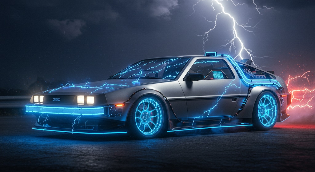 ドレスアップしたデロリアン