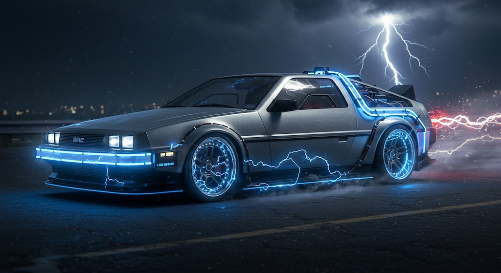 ドレスアップしたデロリアン