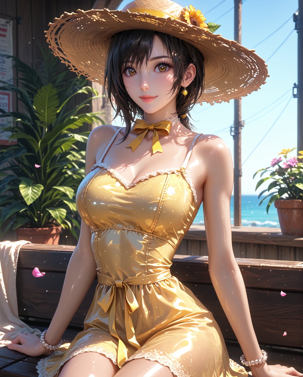 55. Date with Yuffie Kisaragi, Yellow sundress.