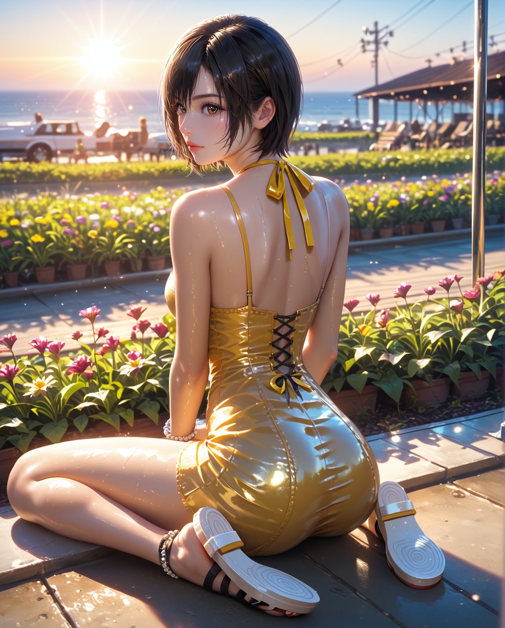 55. Date with Yuffie Kisaragi, Yellow sundress.