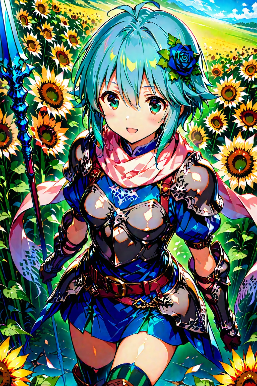 ひまわり畑の槍使い