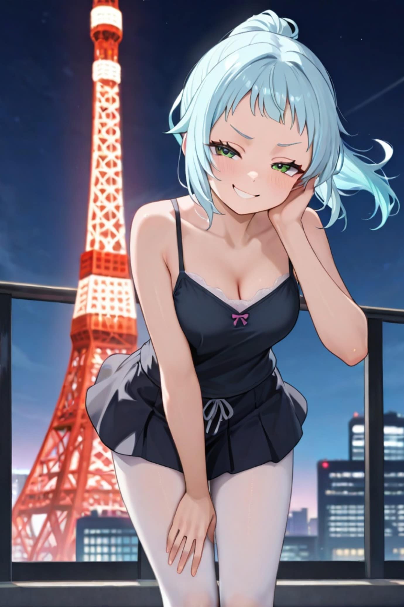 東京タワーと青髪ちゃん