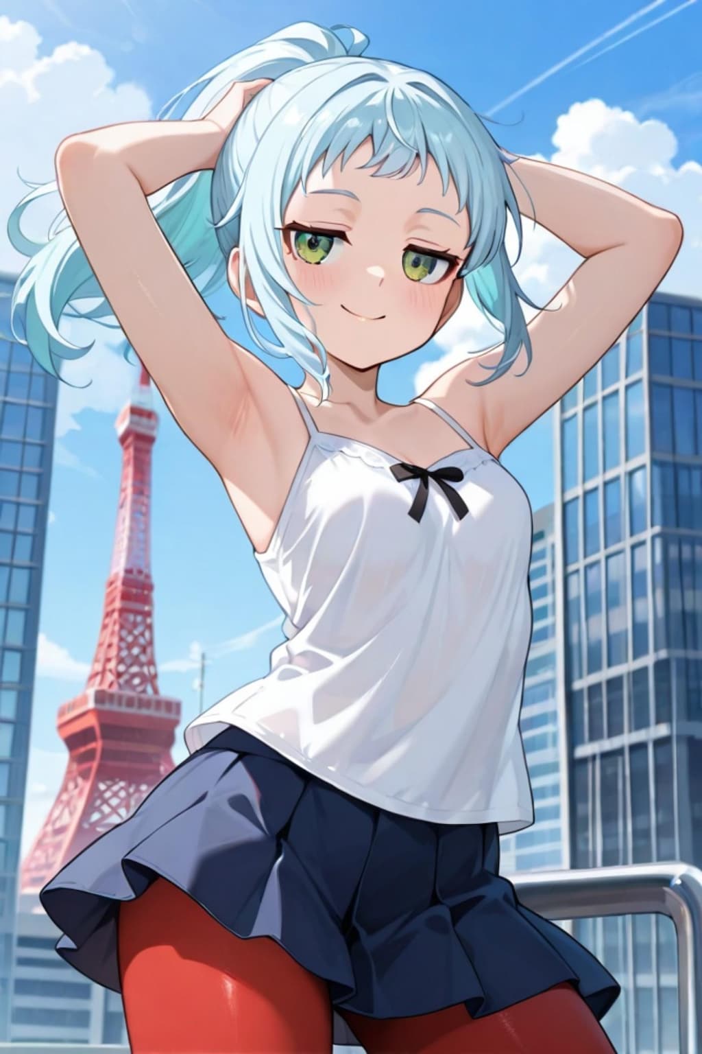 東京タワーと青髪ちゃん