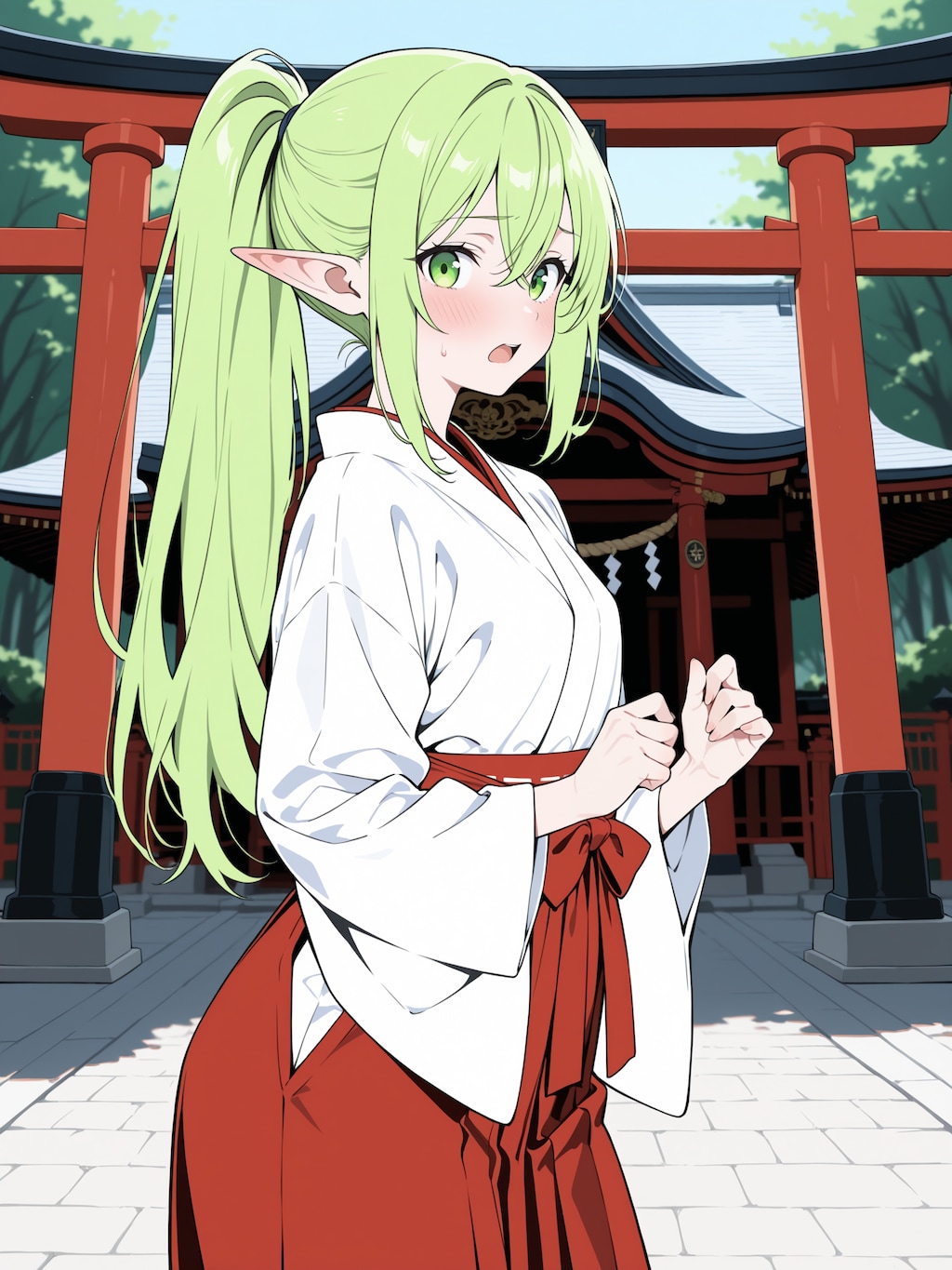 エルフの巫女さん