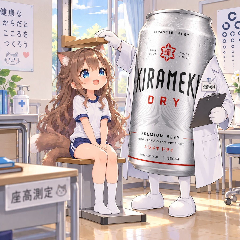 座高を測る小さな女の子