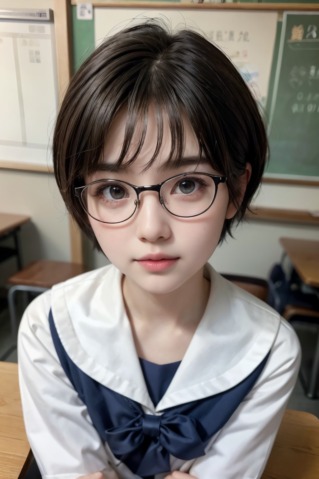 Sister with glasses
