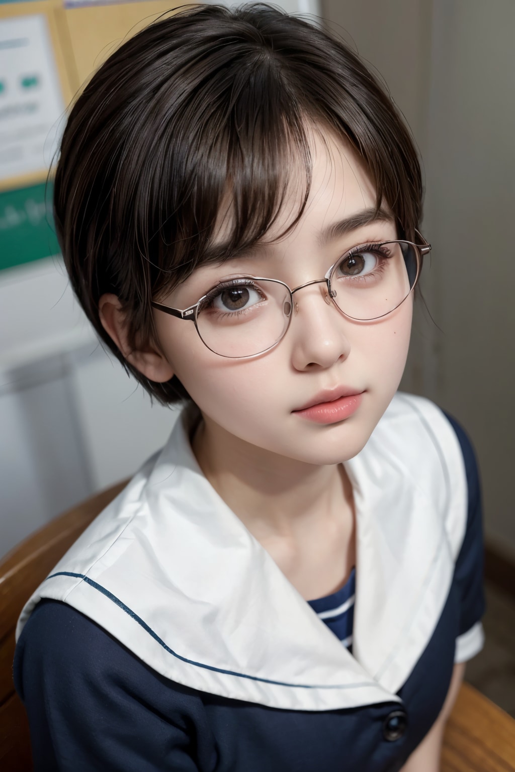Sister with glasses