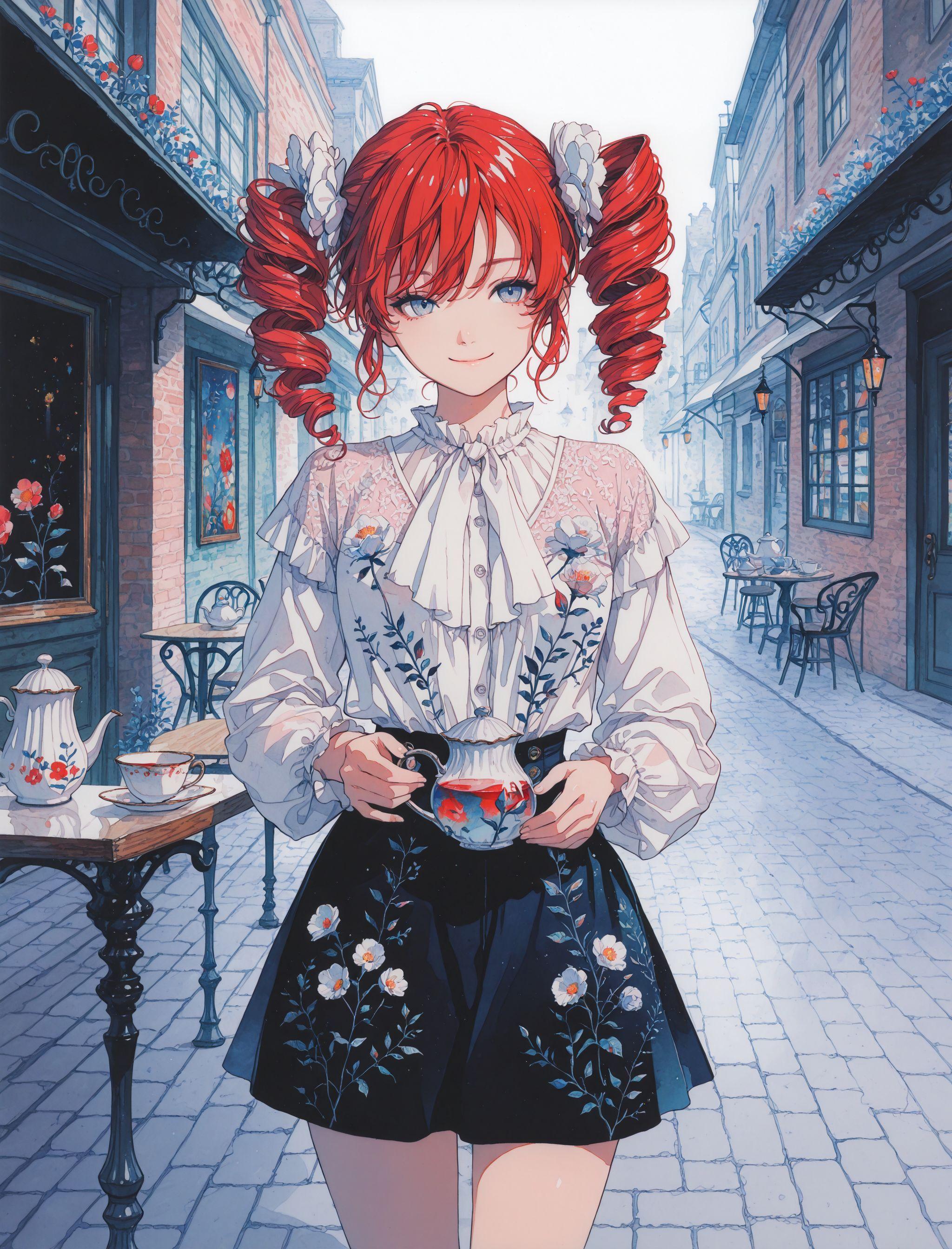 ドリルっ子カフェ店員さん風