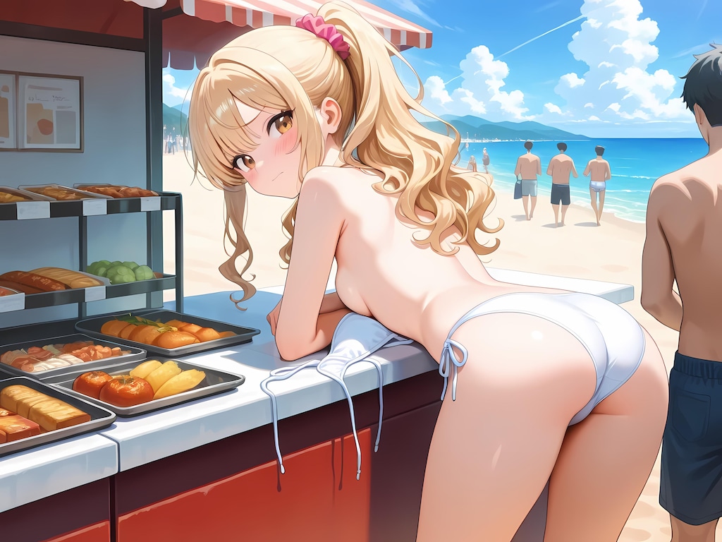 紐がほどけちゃった女の子