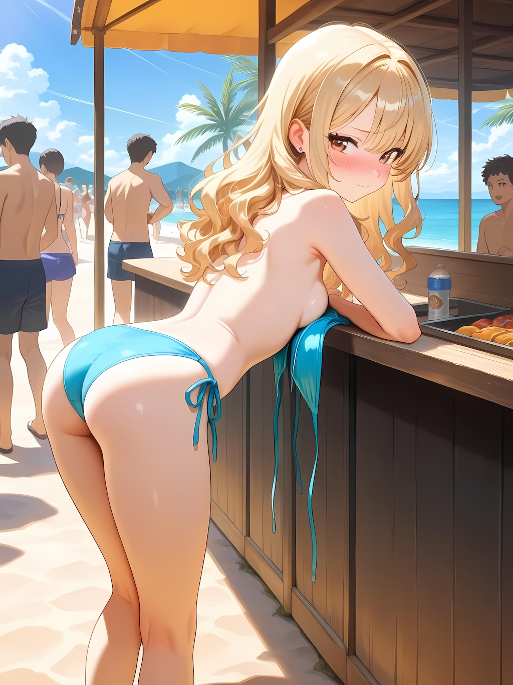 紐がほどけちゃった女の子